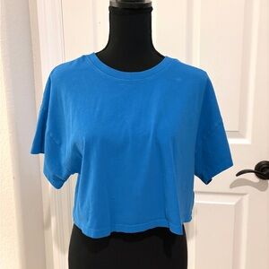 Aerie Offline Blue Tee Women's Crop Top Size Small